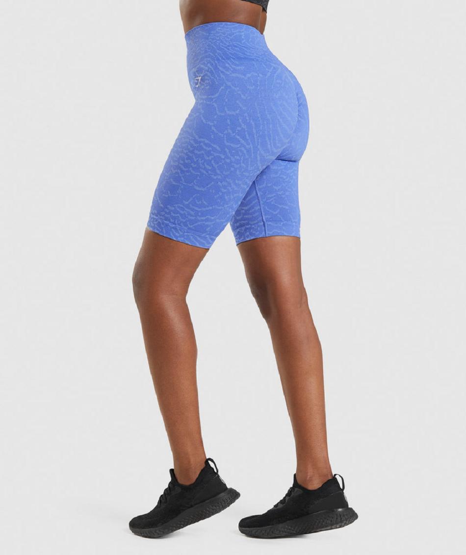 Pantalones Cortos Gymshark Adapt Animal Seamless Cycling Mujer Azules | CO 2794CTV